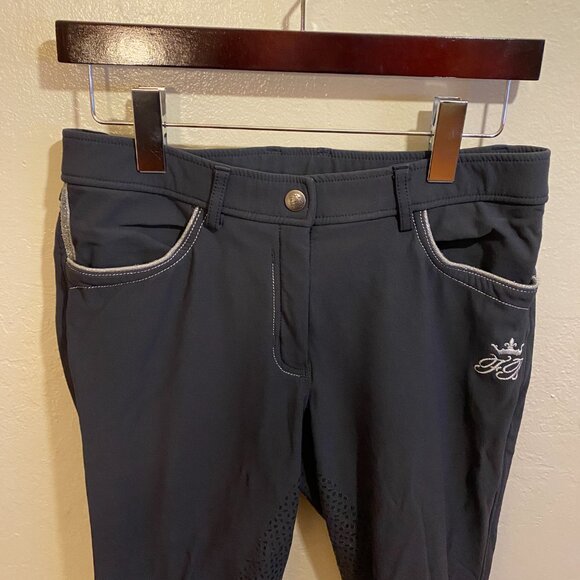 Pikeur Full-Seat Grip Breeches - Size 31/32 (EU 42) - Black with Silver Trim - Picture 4 of 13